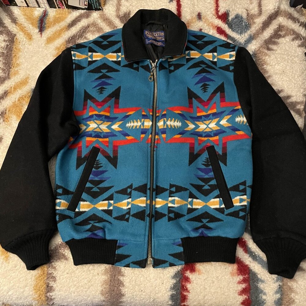 Rare Pendleton Wool Southwest Bomber Jacket Mens Small fit Medium